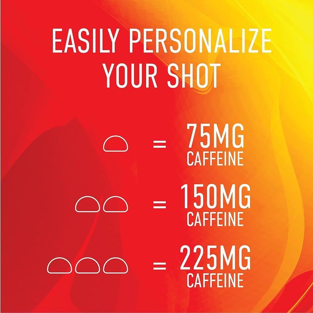 Valencia Orange GummiShot Energy Gummies - 33ct Bottle with 2475mg Plant-Based Caffeine for Long Lasting Boost