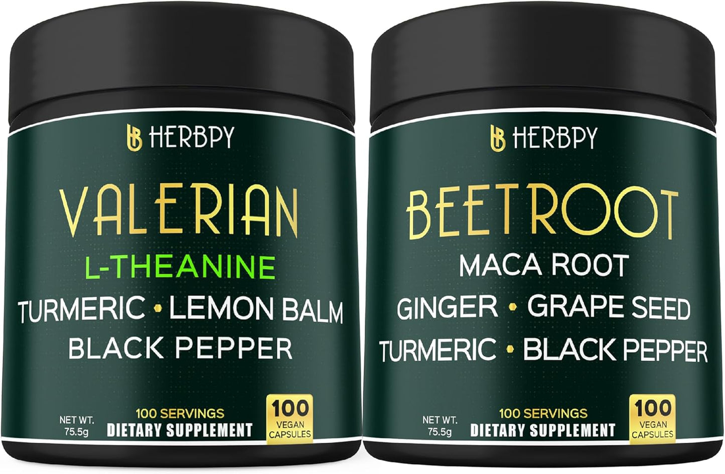 Valerian Root and Beet Root Supplement Bundle - Promotes Restful Sleep, Heart Health, Digestion, and Immunity Support