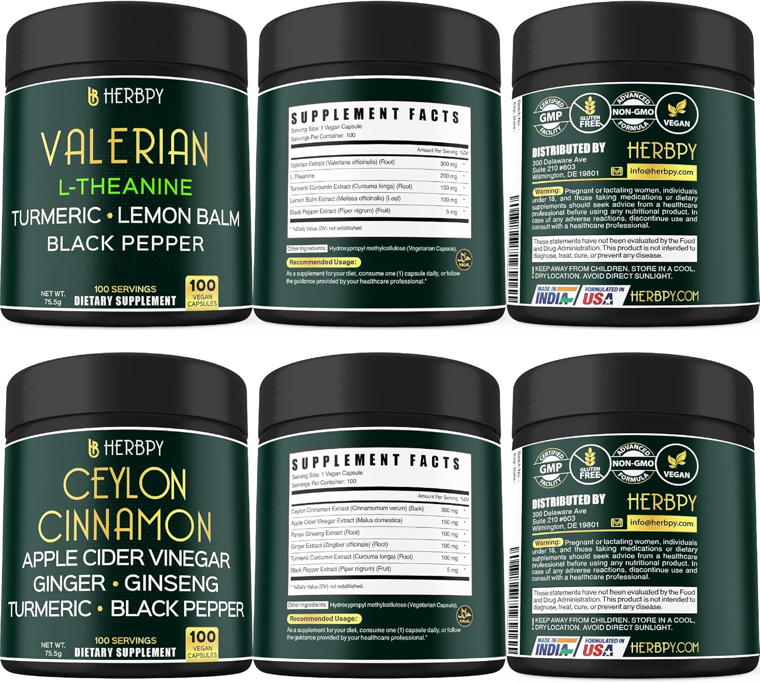 Valerian Root & Ceylon Cinnamon Bundle - 5in1 & 6in1 Supplements for Restful Night and Overall Health Support