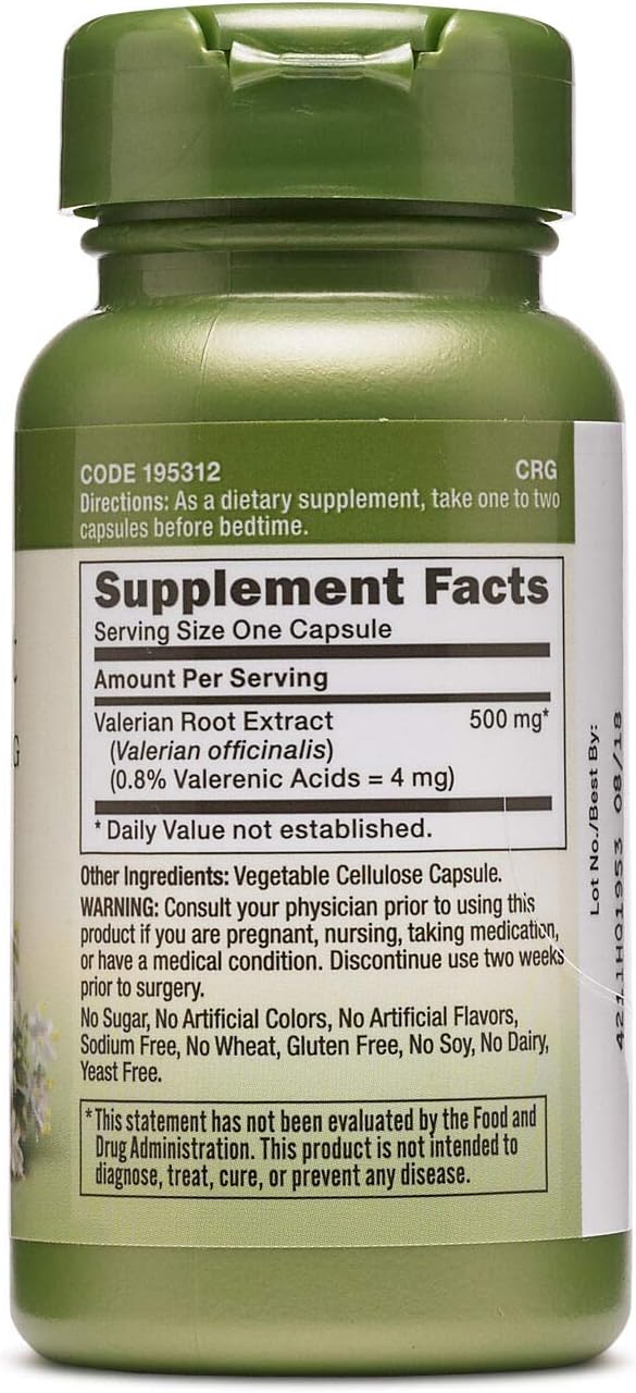 Valerian Root Extract 500mg Supplement - 50 Servings by GNC Herbal Plus