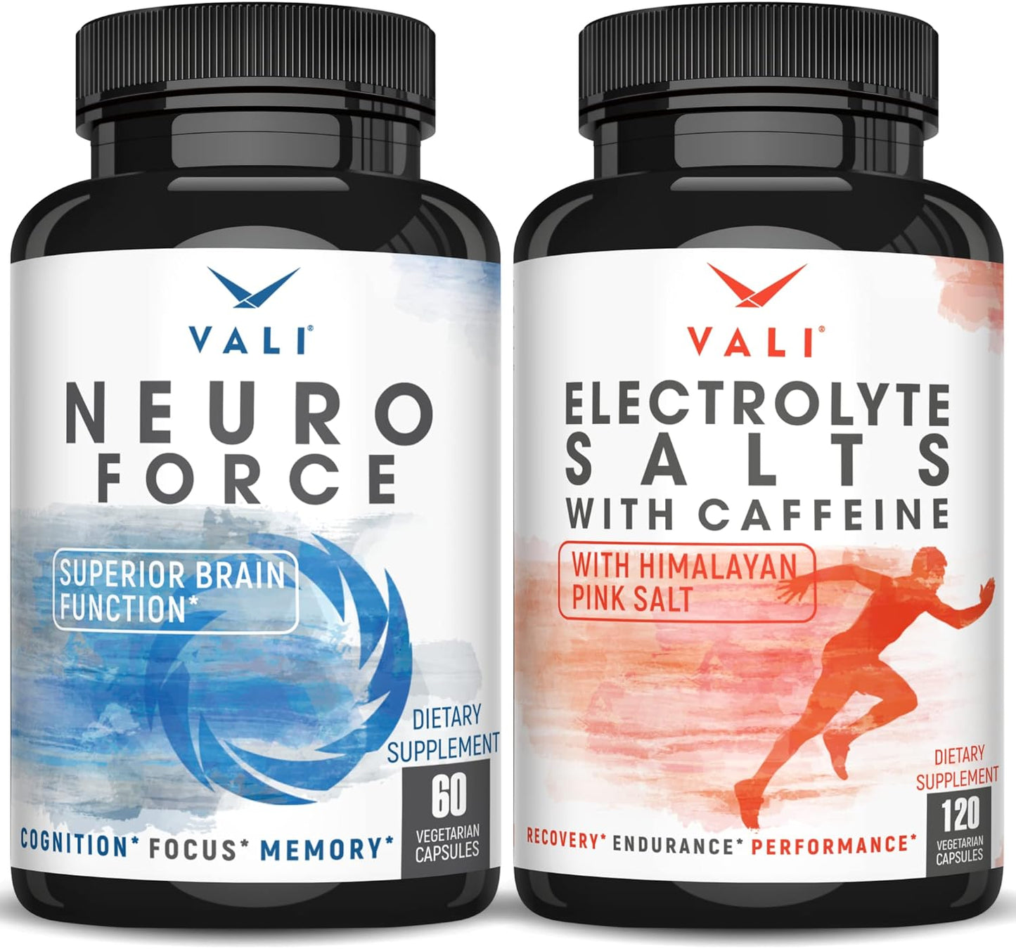 VALI Neuro Force Electrolyte Salts with Caffeine Bundle - Nootropic Brain Booster & Hydration Recovery Supplement