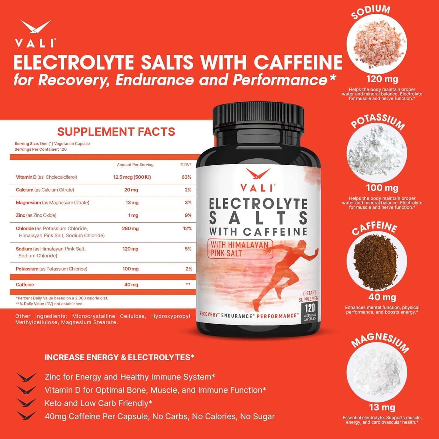 VALI Neuro Force Electrolyte Salts with Caffeine Bundle - Nootropic Brain Booster & Hydration Recovery Supplement