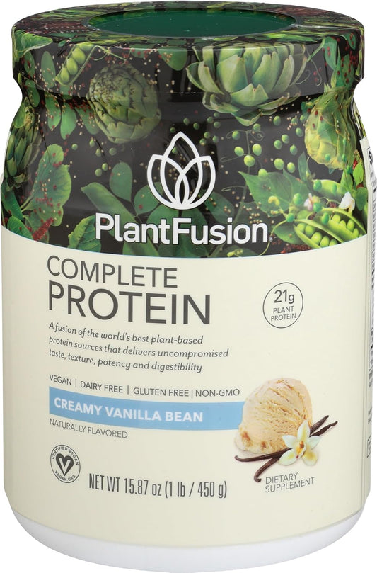 Vanilla Bean Plant-Based Protein Powder with BCAAs and Digestive Enzymes - Vegan Keto-Friendly Protein Supplement - 1 lb