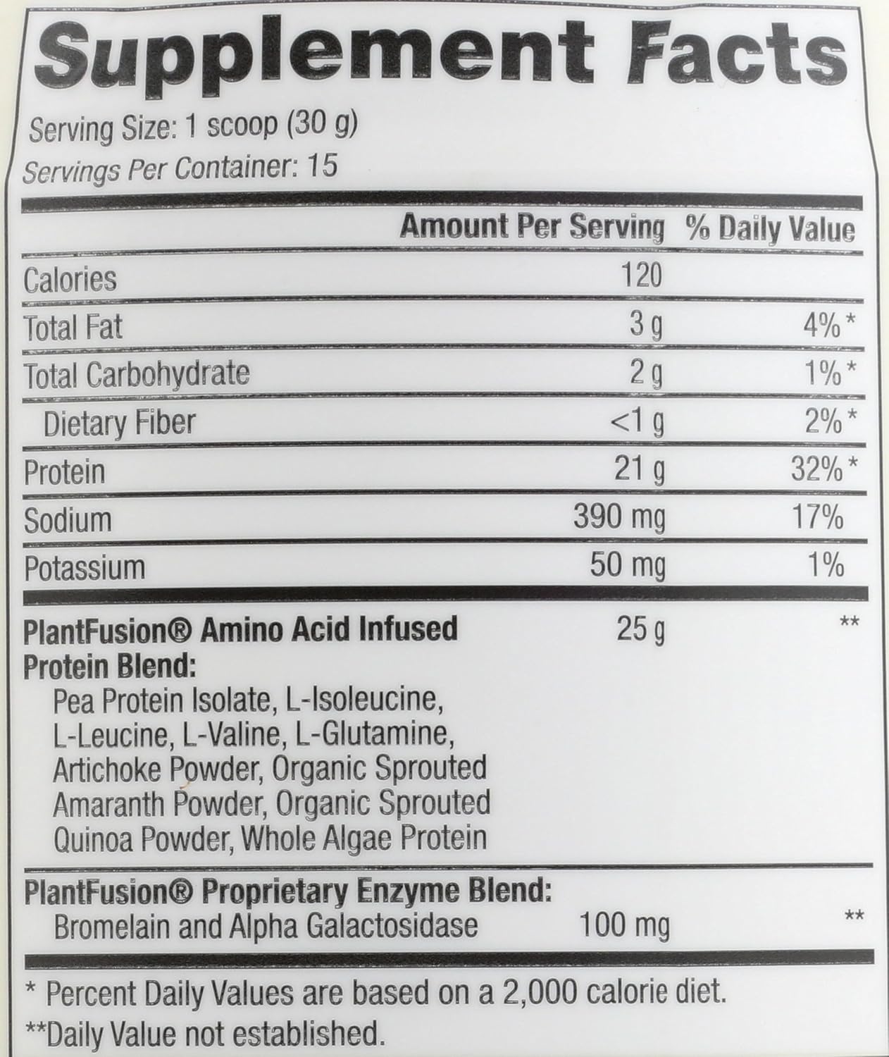 Vanilla Bean Plant-Based Protein Powder with BCAAs and Digestive Enzymes - Vegan Keto-Friendly Protein Supplement - 1 lb