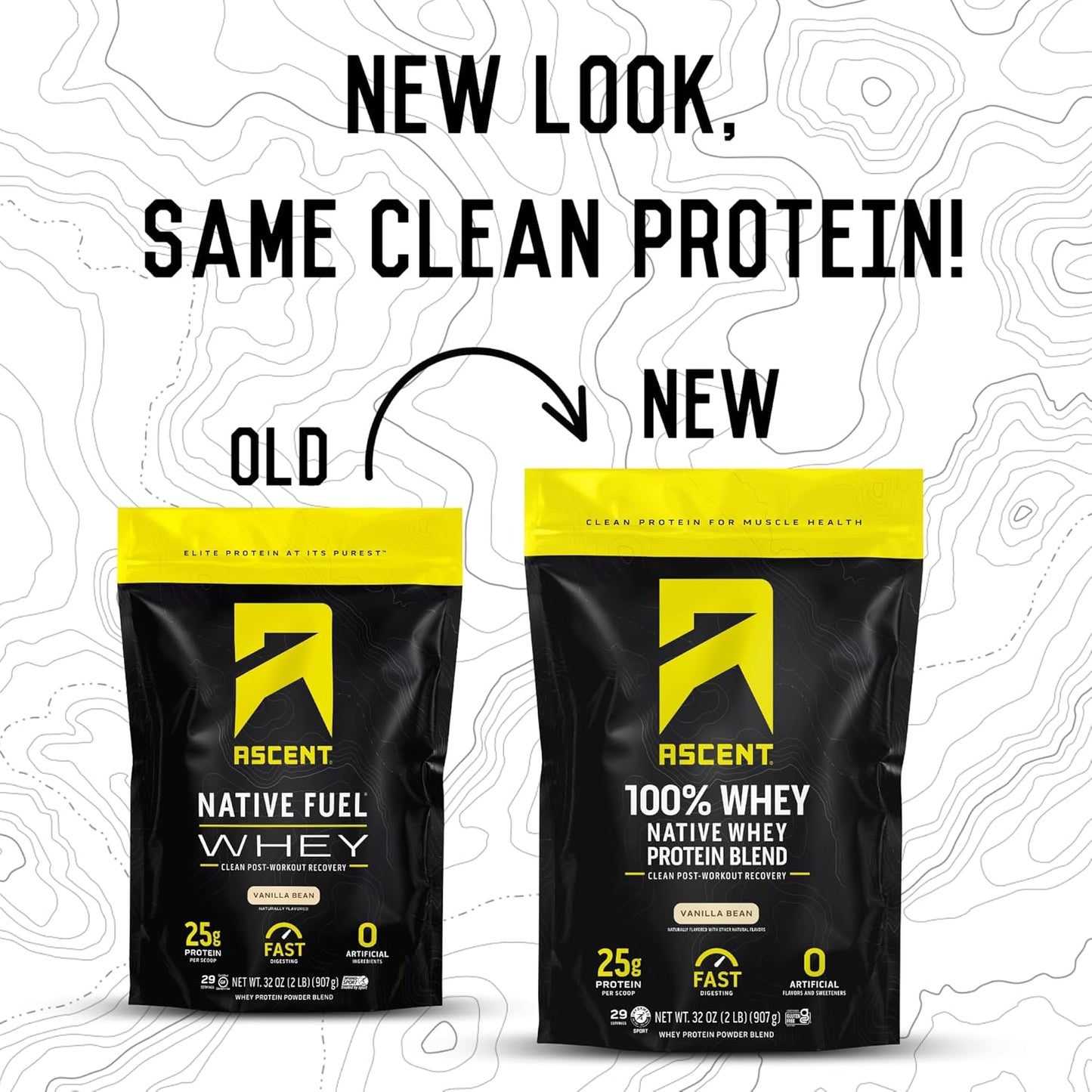 Vanilla Bean Whey Protein Isolate Powder - 100% Ascent Whey, Zero Artificial Ingredients, Gluten & Soy Free, 5.5g BCAA, 2.6g Leucine, Essential Amino Acids - 2 lb