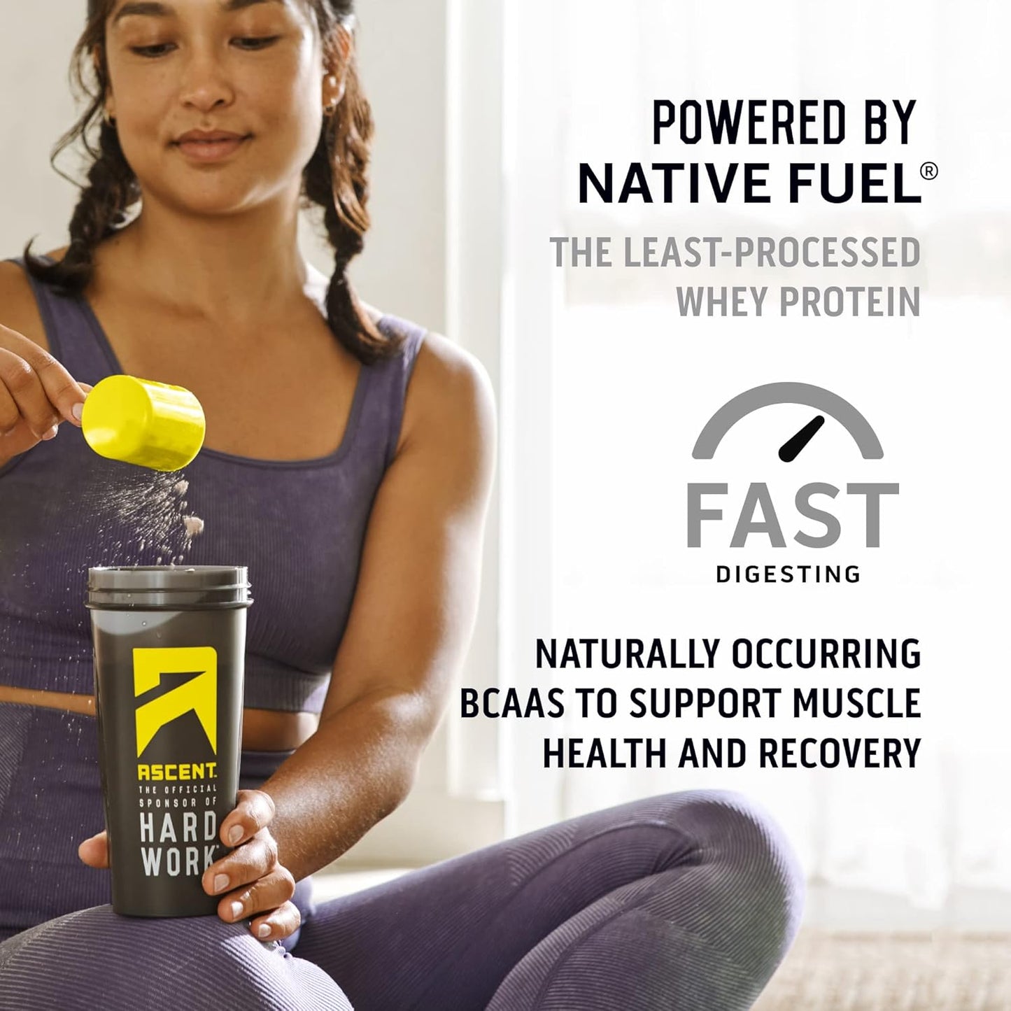 Vanilla Bean Whey Protein Isolate Powder - 100% Ascent Whey, Zero Artificial Ingredients, Gluten & Soy Free, 5.5g BCAA, 2.6g Leucine, Essential Amino Acids - 2 lb