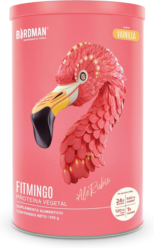 Vanilla Birdman Fitmingo Vegan Protein Powder with Inositol, Collagen Boosters, Hyaluronic Acid and Vitamins - Low Carb, Dairy Free, 23g Plant Based Protein