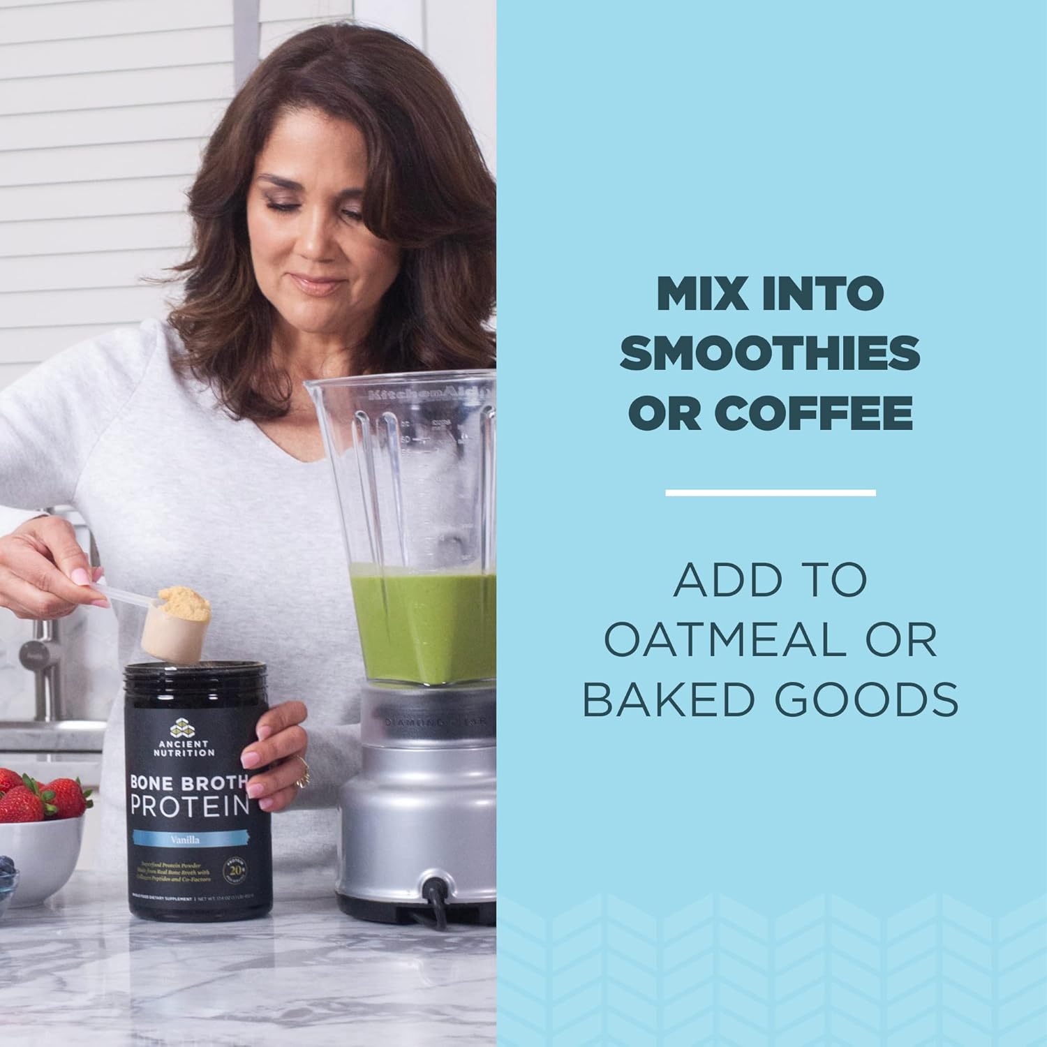 Vanilla Bone Broth Protein Powder: 20g Protein, 40 Servings, Gluten-Free Collagen Peptides for Shakes - BoostGo Australia