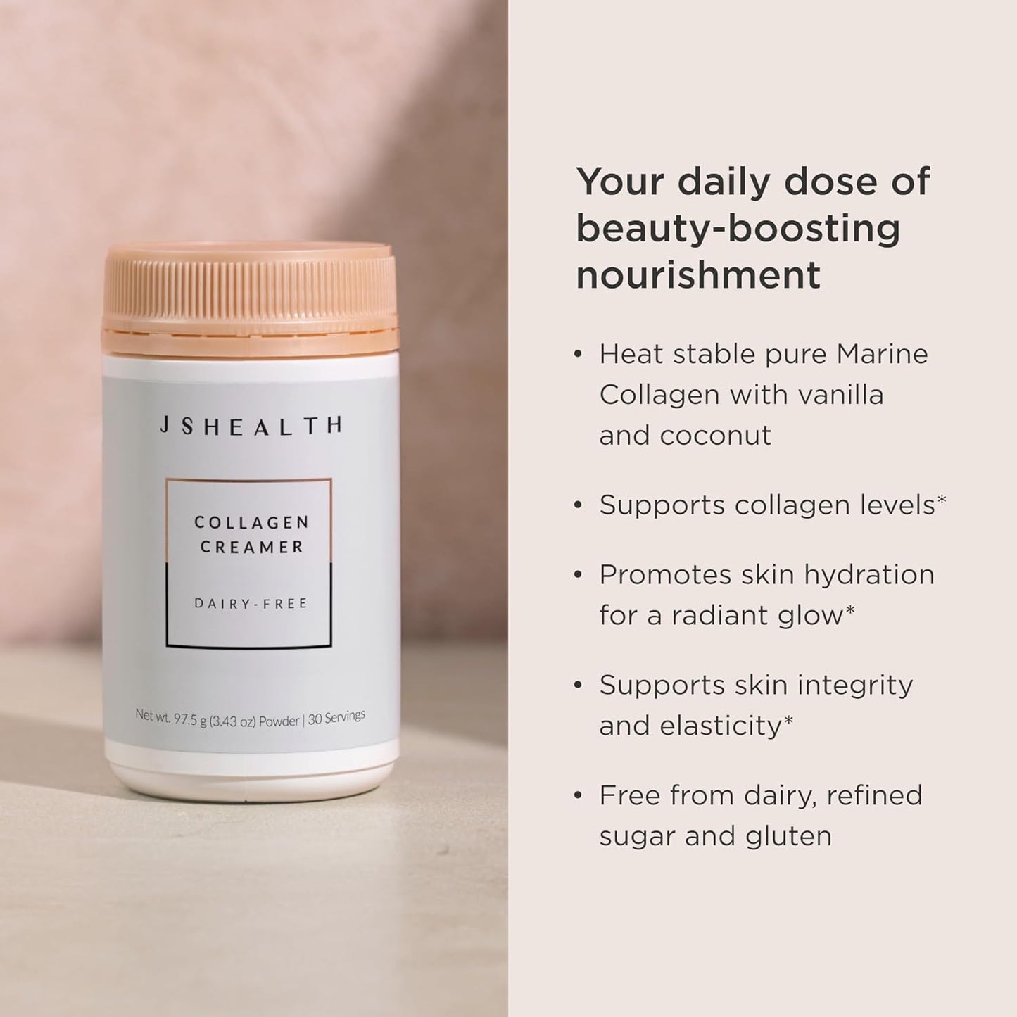 Vanilla Collagen Coffee Creamer with Marine Peptides - Dairy-Free & Healthy - 30 Servings - BoostGo Australia