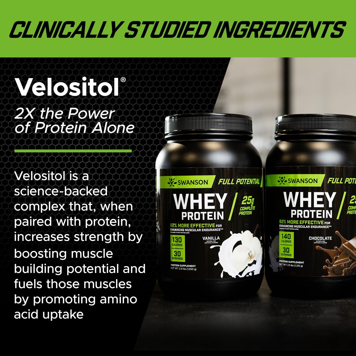 Vanilla Flavor Swanson Full Potential Whey Protein Powder - 25g Protein for Muscle Growth and Recovery