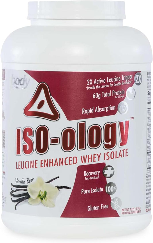 Vanilla Flavored Grass Fed Whey Isolate Protein Powder with Leucine for Post-Workout Recovery - 4lb