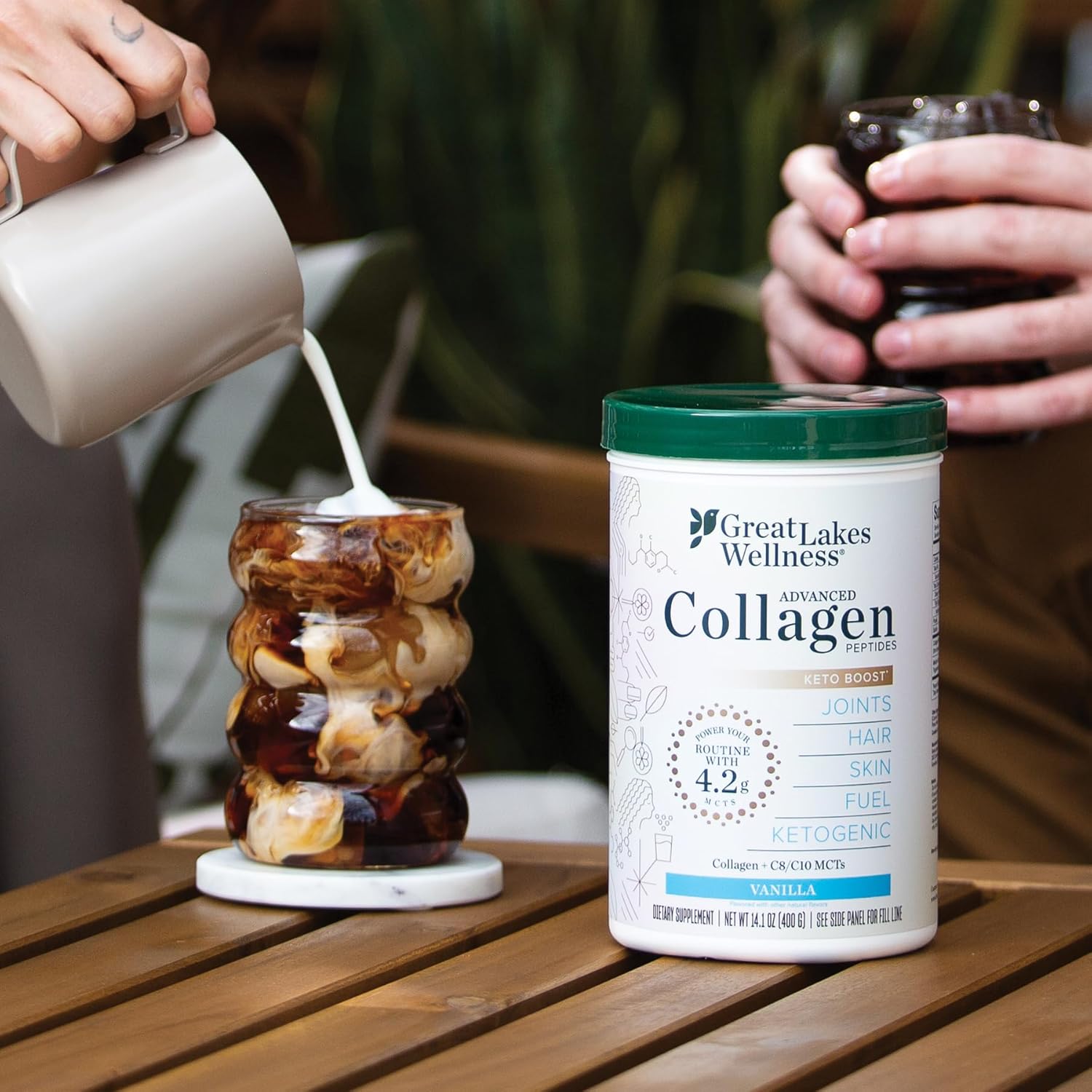 Vanilla Flavored Keto Collagen Peptides Powder with MCTs - Non-Dairy Creamer or Smoothie Alt - Non-GMO, Kosher - 14.1 oz - BoostGo Australia