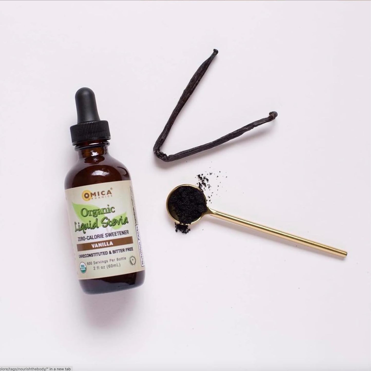 Vanilla Flavored Omica Organics Liquid Stevia - 1.85 fl oz Bottle