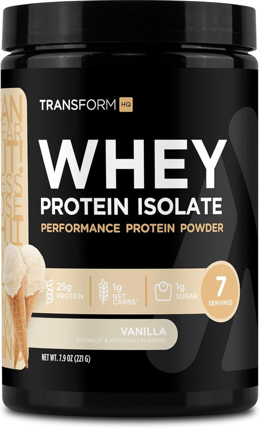 Vanilla Flavored Whey Protein Isolate (WPI) Powder - 7 Servings for Performance Transformation