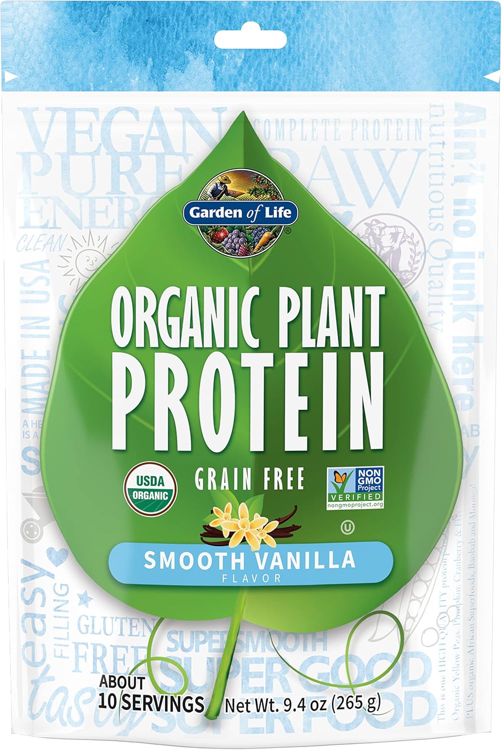 Vanilla Garden of Life Organic Plant Based Protein Powder - Vegan, Gluten Free Shake for Women and Men - 10 Servings, 15g Protein, Probiotics & Enzymes, Sugar-Free - BoostGo Australia