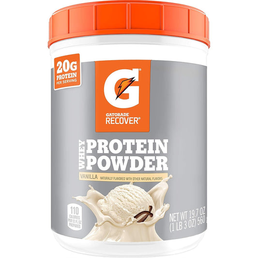 Vanilla Gatorade Whey Protein Powder, 20 Servings, 20g Protein, 19.7 Oz Canister