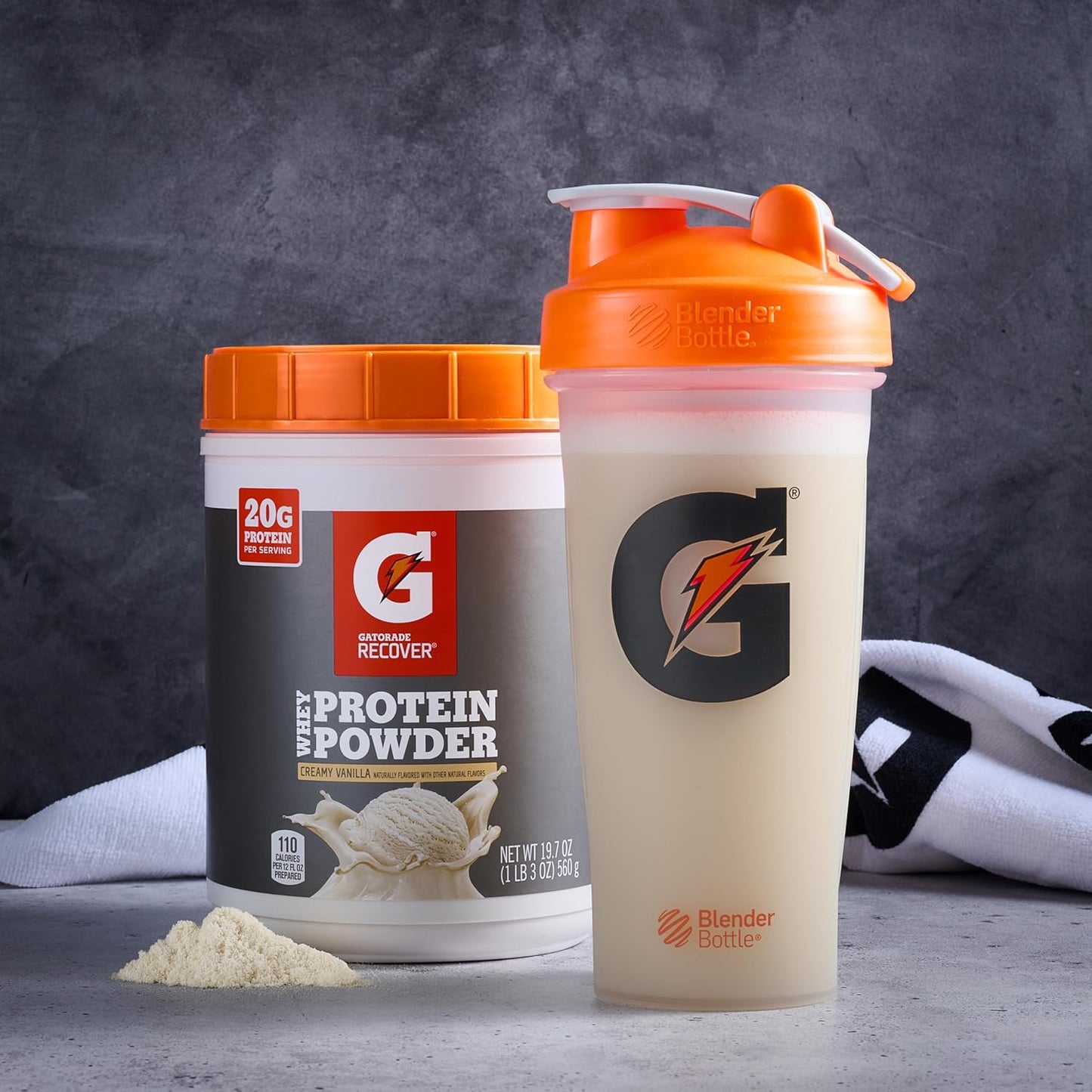 Vanilla Gatorade Whey Protein Powder, 20 Servings, 20g Protein, 19.7 Oz Canister