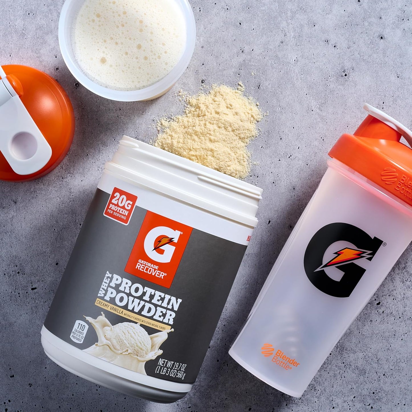 Vanilla Gatorade Whey Protein Powder, 20 Servings, 20g Protein, 19.7 Oz Canister