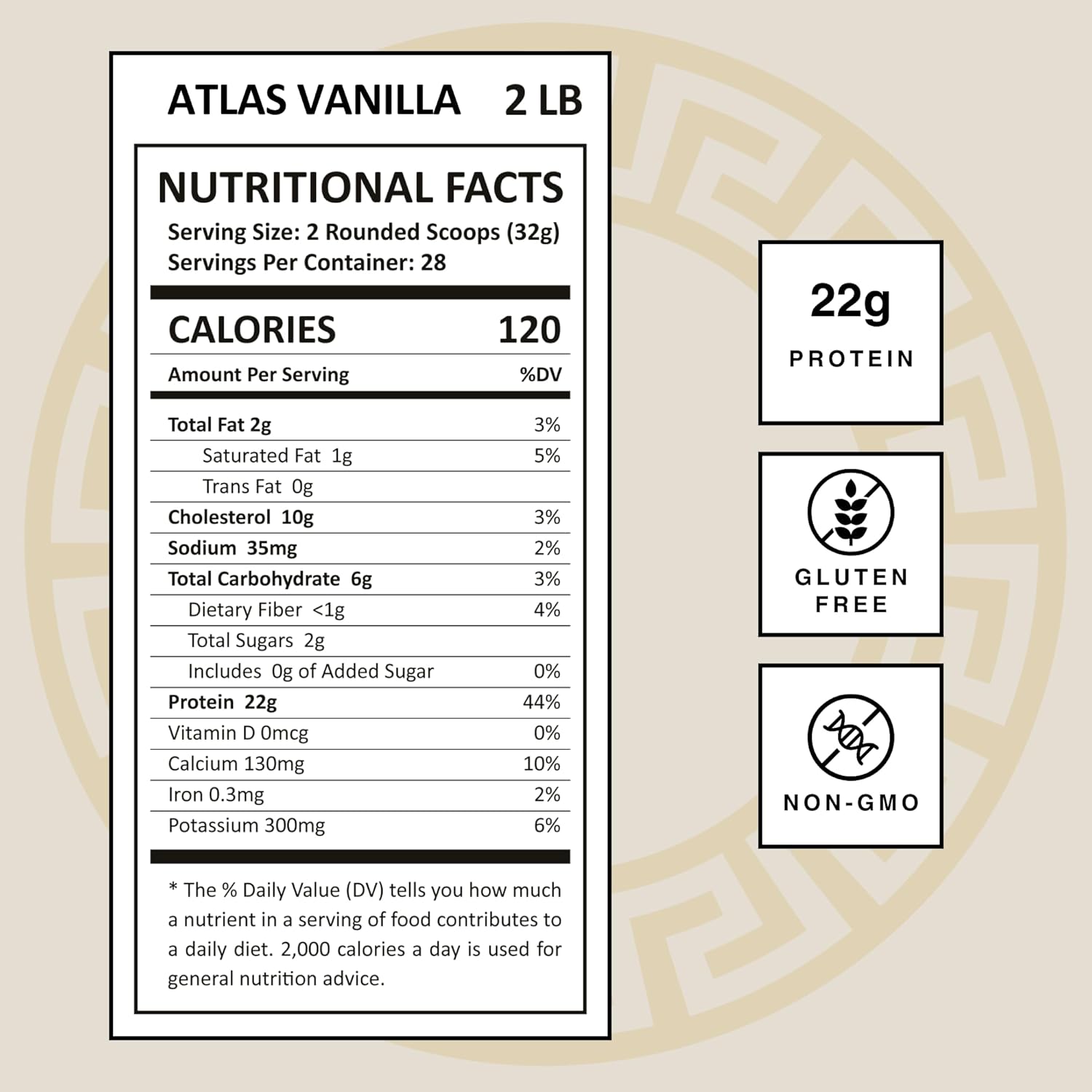 Vanilla Goat Milk Whey Protein Powder with Casein | 22g Protein per Serving | Mt. Athos Performance Atlas | 28 Servings