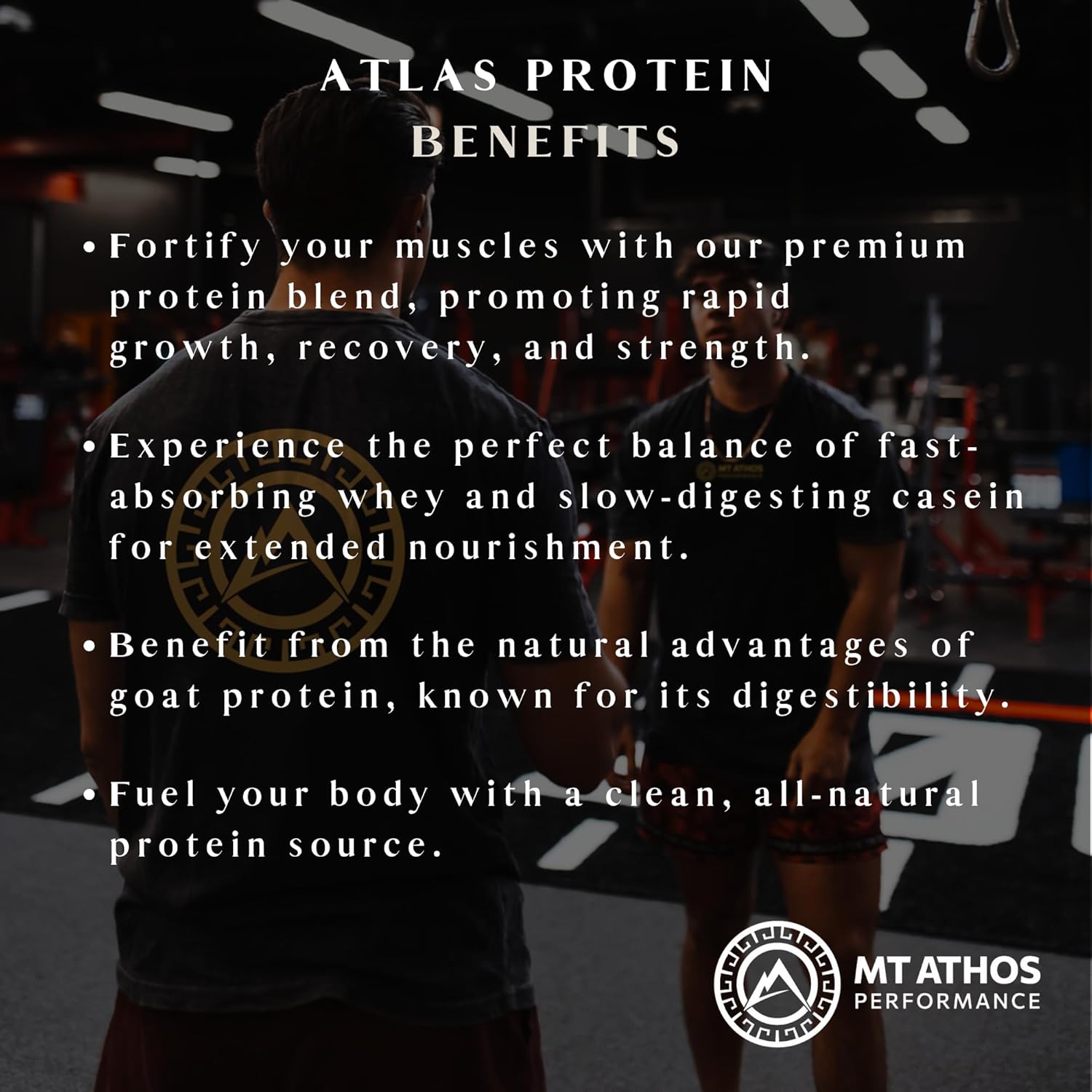 Vanilla Goat Milk Whey Protein Powder with Casein | 22g Protein per Serving | Mt. Athos Performance Atlas | 28 Servings