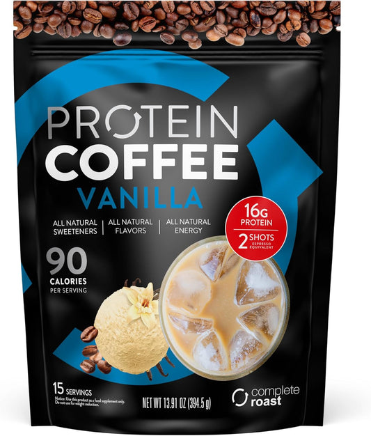 Vanilla Gourmet Coffee Protein with Complete Nutrition - All Natural - 15 Servings
