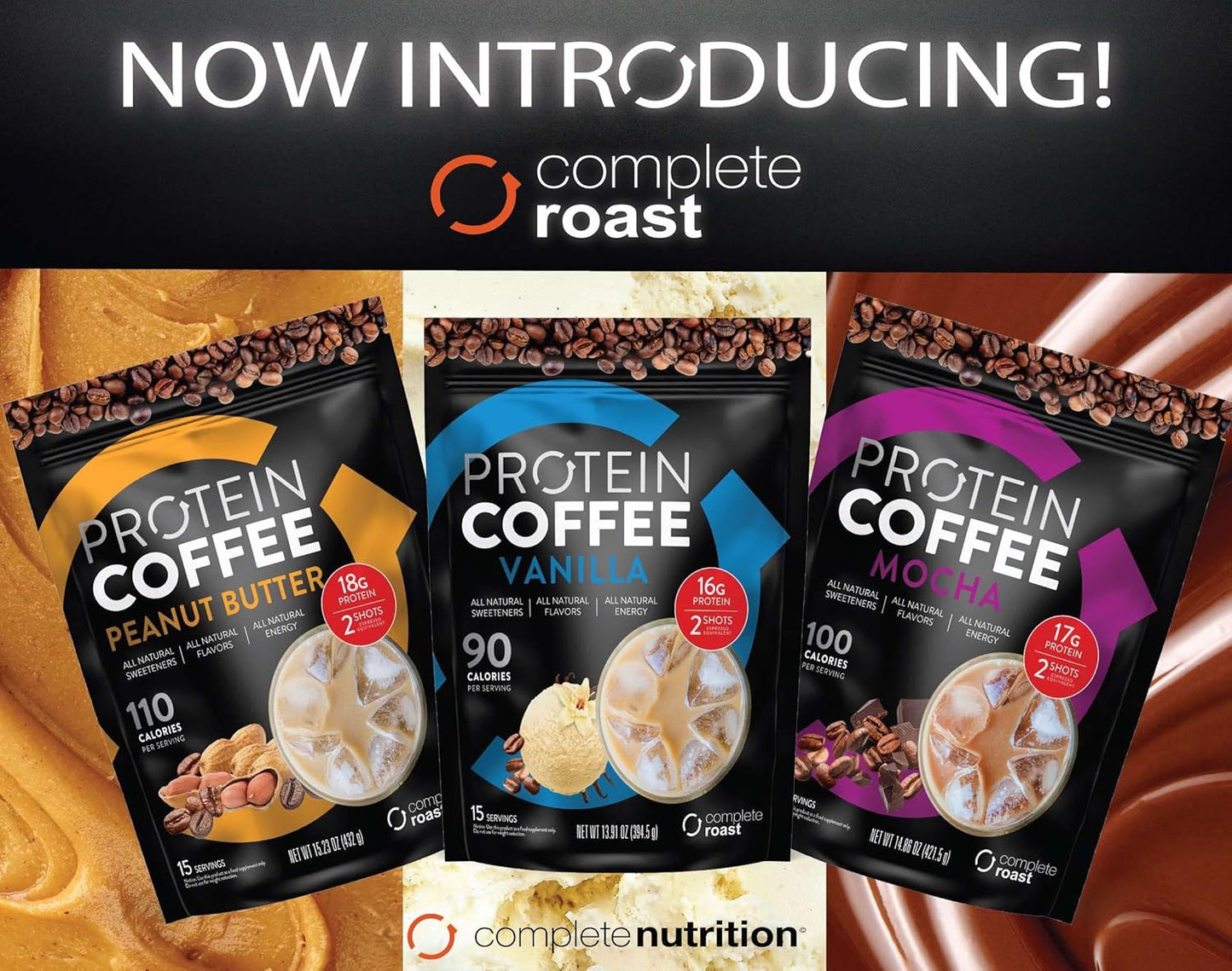 Vanilla Gourmet Coffee Protein with Complete Nutrition - All Natural - 15 Servings