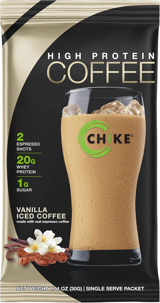 Vanilla High Protein Iced Coffee, 20g Protein, 2 Shots Espresso, Keto & Gluten Free - 12 Packets