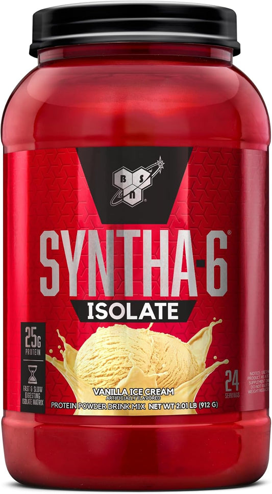 Vanilla Ice Cream BSN SYNTHA-6 Isolate Protein Powder with Whey & Milk Protein - 24 Servings