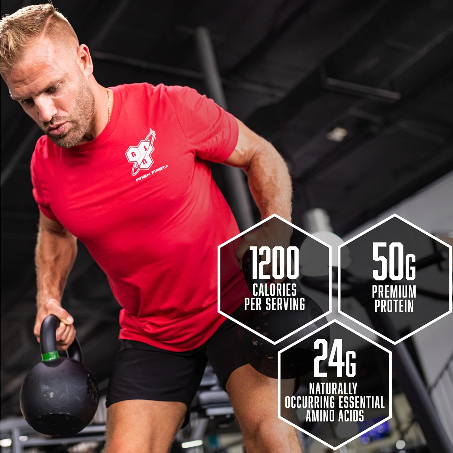 Vanilla Ice Cream Flavor BSN TRUE-MASS 1200 Weight Gainer Protein Powder, 10.38 lb