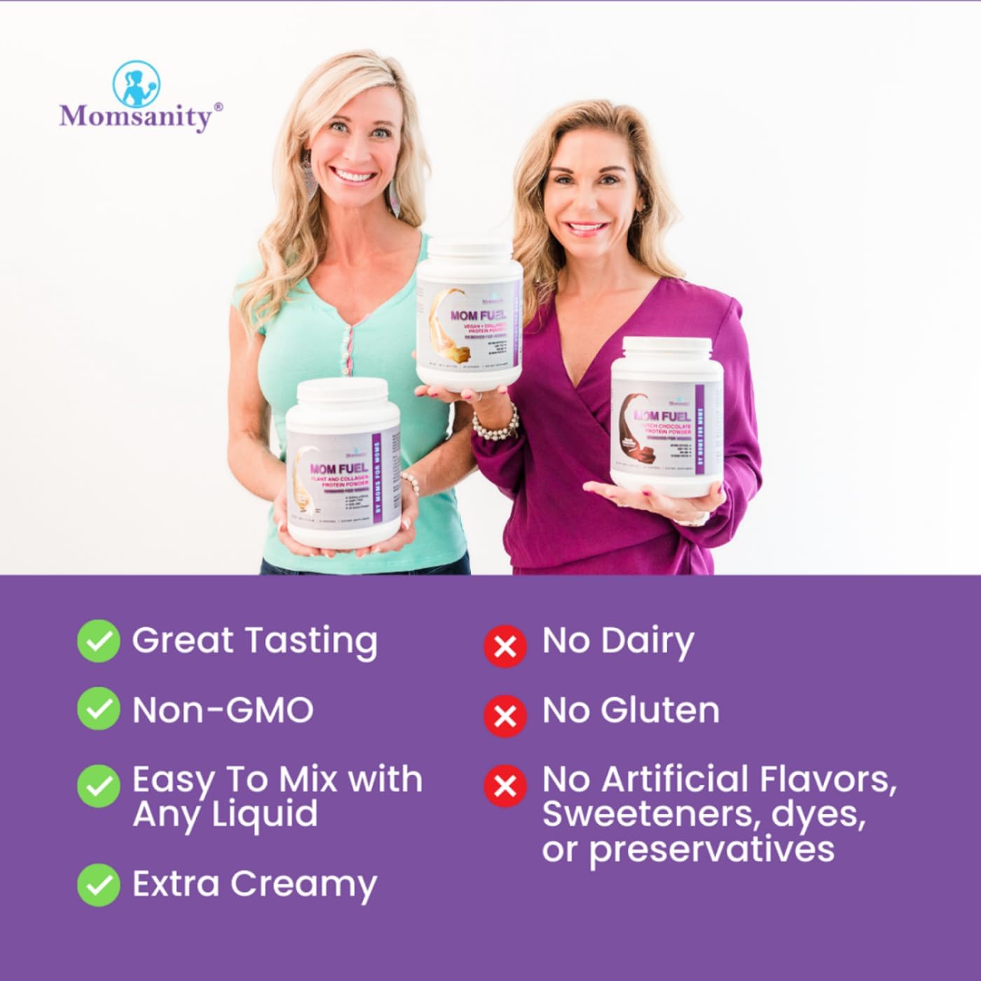 Vanilla Momsanity Dairy-Free Plant & Collagen Protein Powder for Women - 20g Protein Blend