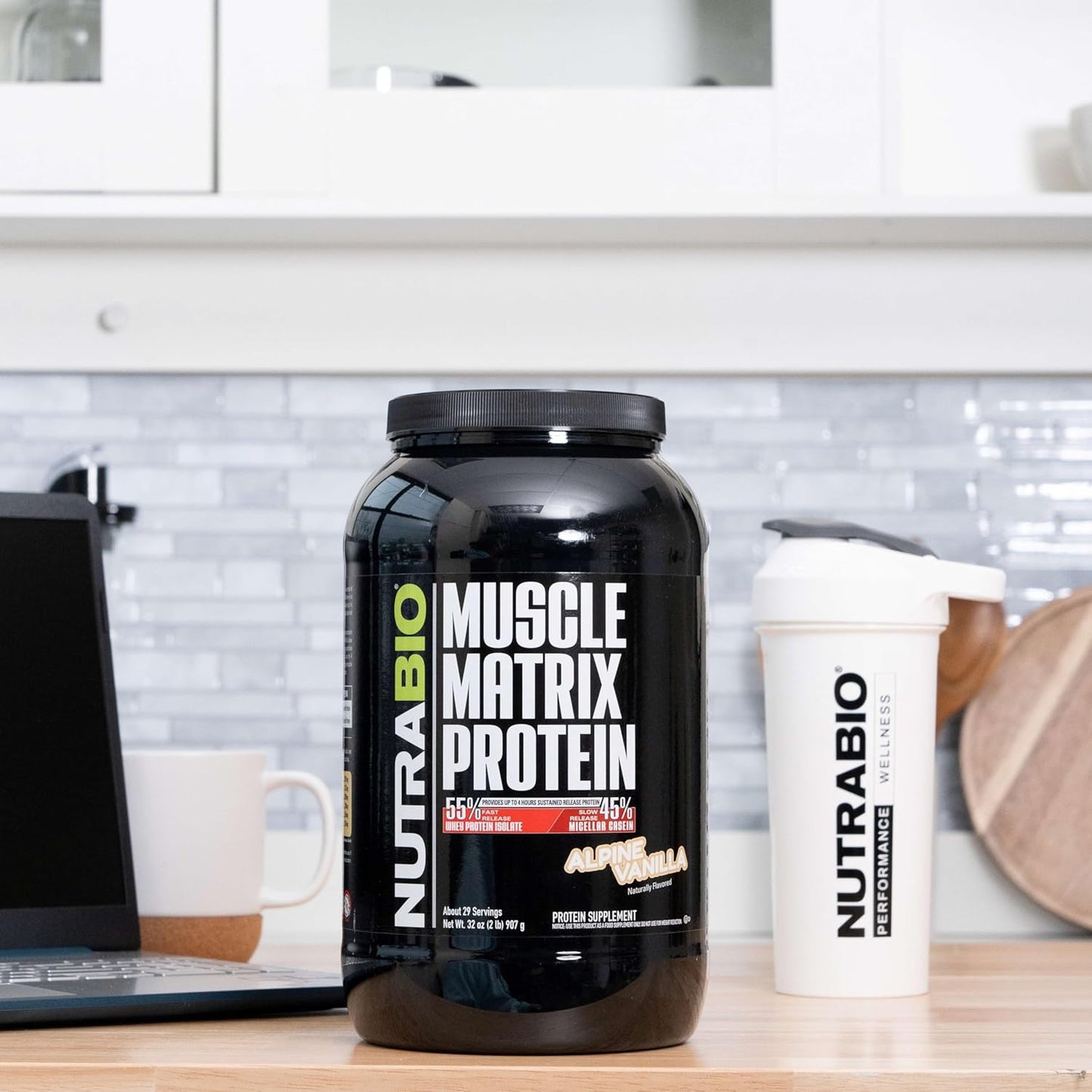 Vanilla Muscle Matrix Protein Powder with Whey Isolate and Micellar Casein - 25g Protein Per Scoop - 2lb, 28 Servings
