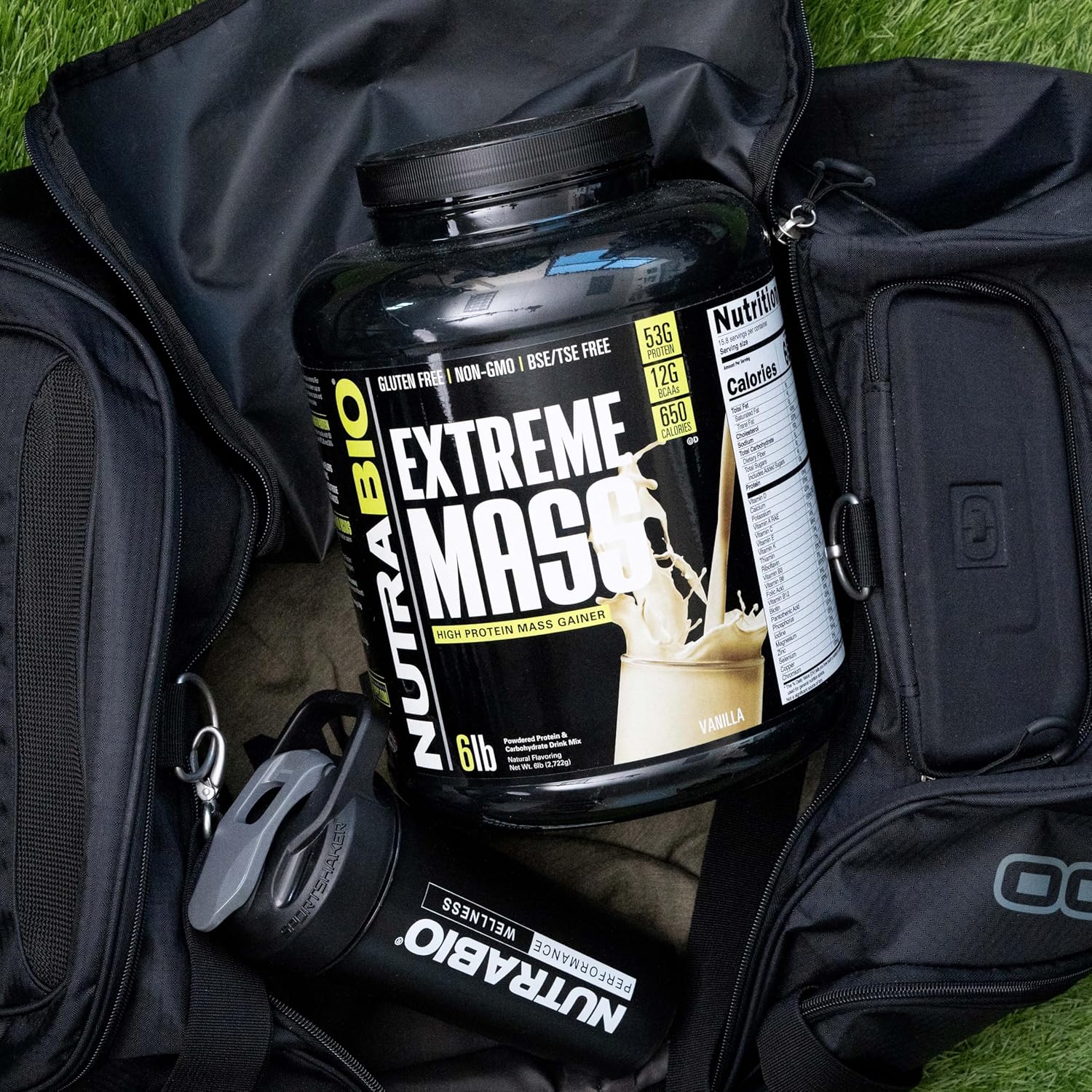 Vanilla NutraBio Extreme Mass Gainer Protein Powder - 6lb, 53G Protein, Clean Weight Gainer, Boost Muscle Mass, Full Spectrum Amino Acid