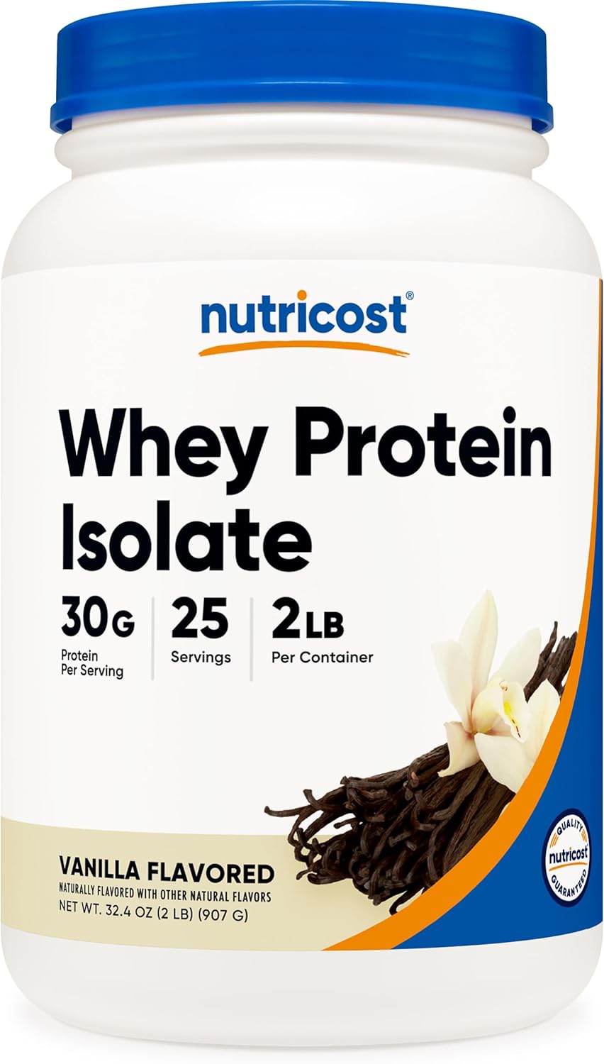 Vanilla Nutricost Whey Protein Isolate Powder - 2LBS - High-Quality Supplement