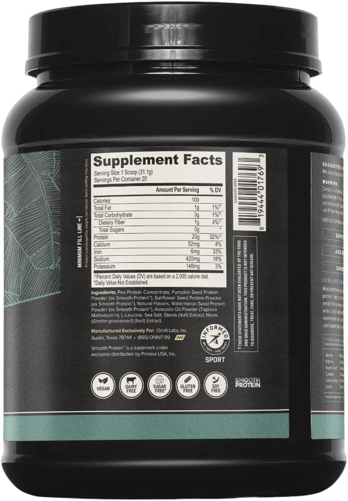 Vanilla Plant-Based Protein Powder by ONNIT - 20 Servings