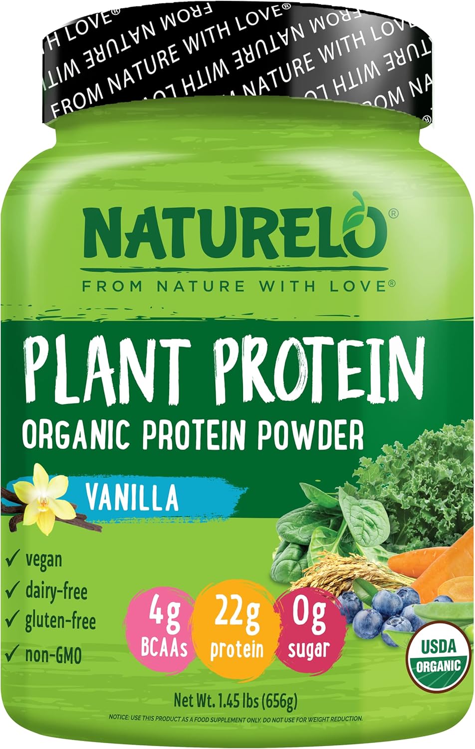 Vanilla Plant Protein Powder - 22g Protein, Non-GMO, Vegan, Gluten-Free - No Artificial Flavors or Additives - 20 Servings - BoostGo Australia