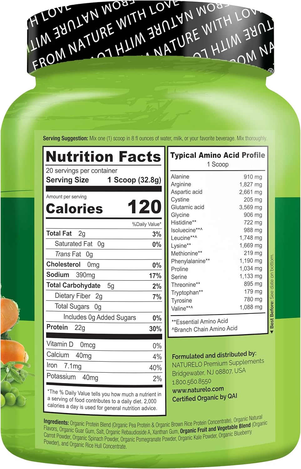 Vanilla Plant Protein Powder - 22g Protein, Non-GMO, Vegan, Gluten-Free - No Artificial Flavors or Additives - 20 Servings - BoostGo Australia