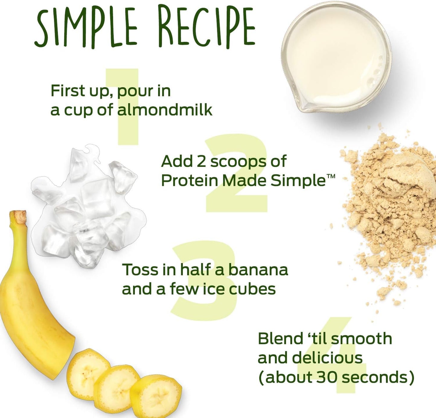 Vanilla Protein Powder - Plant Based, Vegan, Gluten Free, Stevia Free, Pea Protein for Women and Men - 9.2 oz