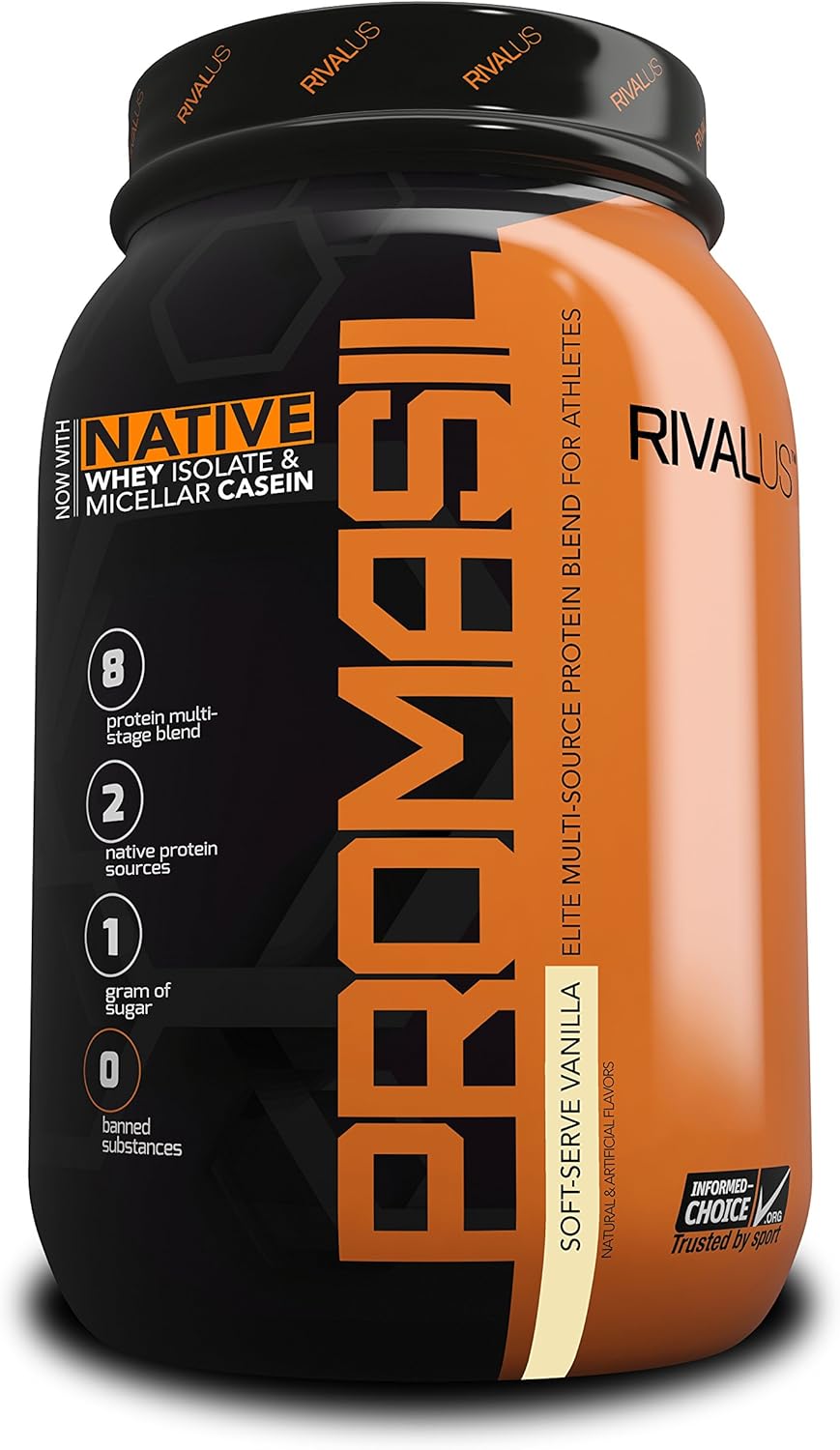 Vanilla RIVAL NUTRITION Promasil Protein Powder 2lb - Premium Whey Isolate Blend