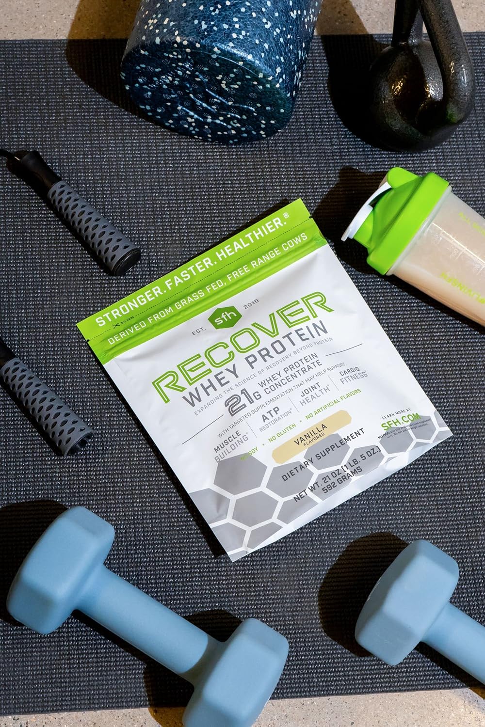 Vanilla SFH RECOVER Grass Fed Whey Protein Powder - Post Workout Supplement - 20 Servings