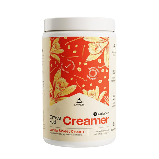 Vanilla Sweet Cream Keto Coffee Creamer with MCT Oil & Collagen Peptides for Energy & Ketone Production - 11 oz