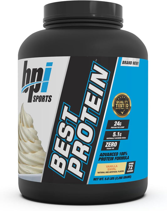 Vanilla Swirl Best Protein Powder for Men and Women - 5lb (Pack of 1) by BPI Sports