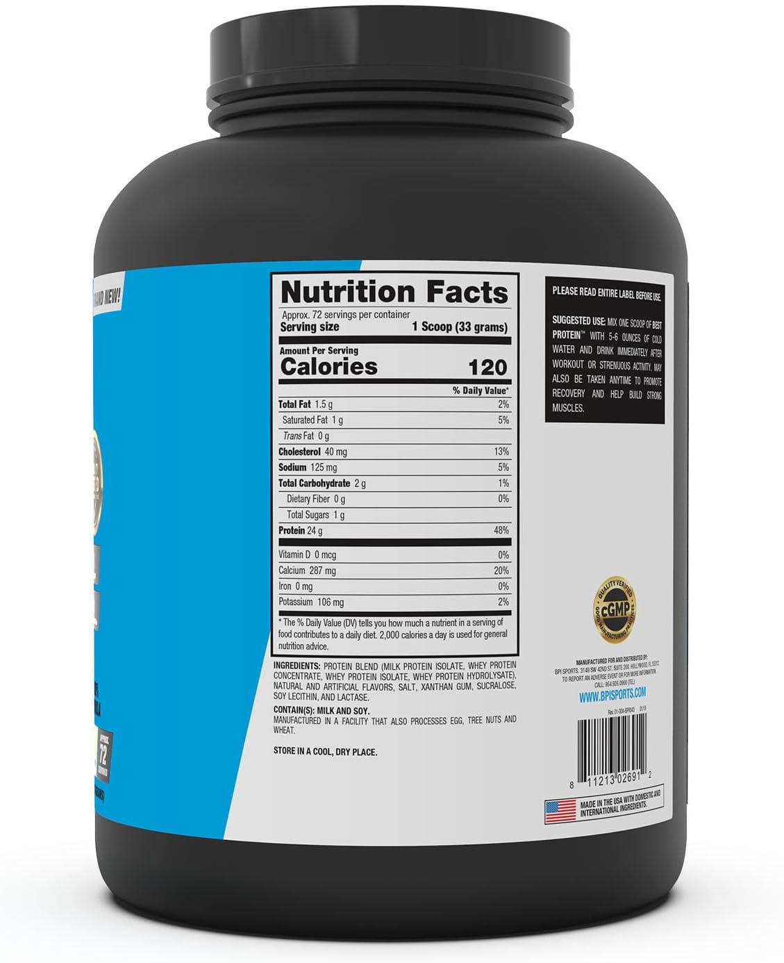 Vanilla Swirl Best Protein Powder for Men and Women - 5lb (Pack of 1) by BPI Sports