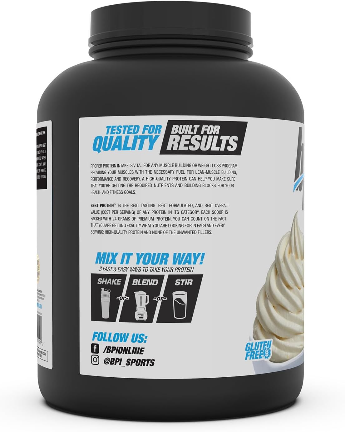 Vanilla Swirl Best Protein Powder for Men and Women - 5lb (Pack of 1) by BPI Sports