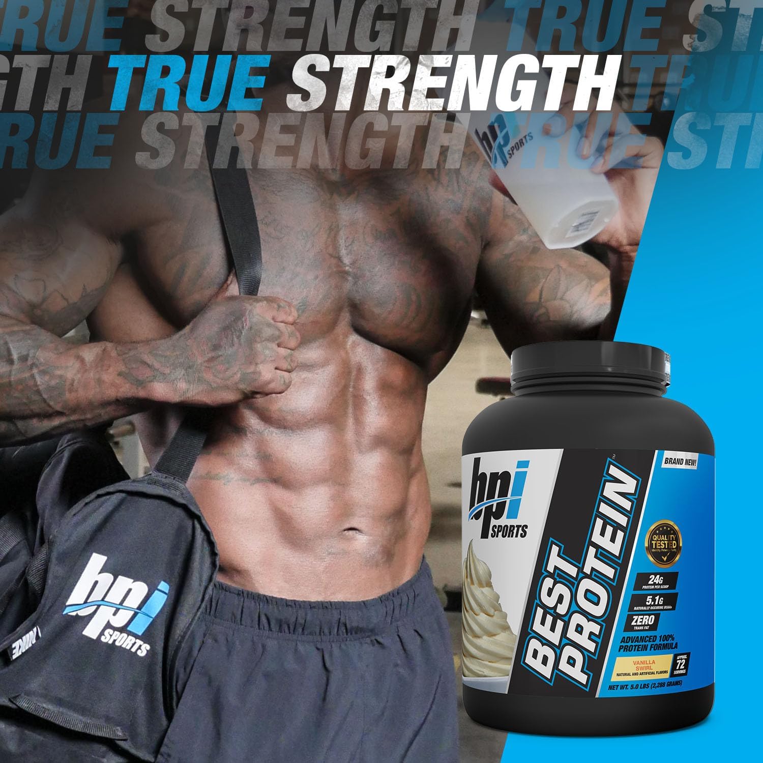 Vanilla Swirl Best Protein Powder for Men and Women - 5lb (Pack of 1) by BPI Sports