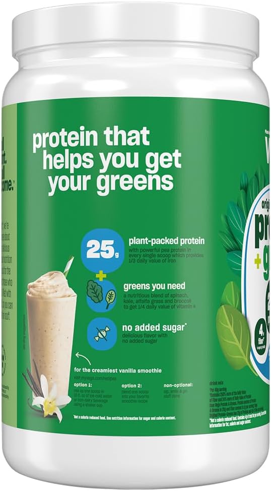 Vanilla Vega Protein and Greens Powder - 20g Plant-Based Protein, Vegan, Non-GMO, Pea Protein for Women and Men - 1.3 lbs