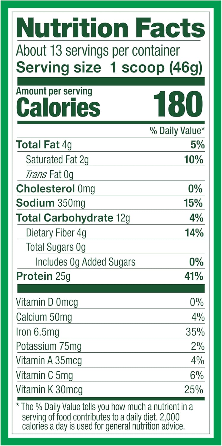 Vanilla Vega Protein and Greens Powder - 20g Plant-Based Protein, Vegan, Non-GMO, Pea Protein for Women and Men - 1.3 lbs
