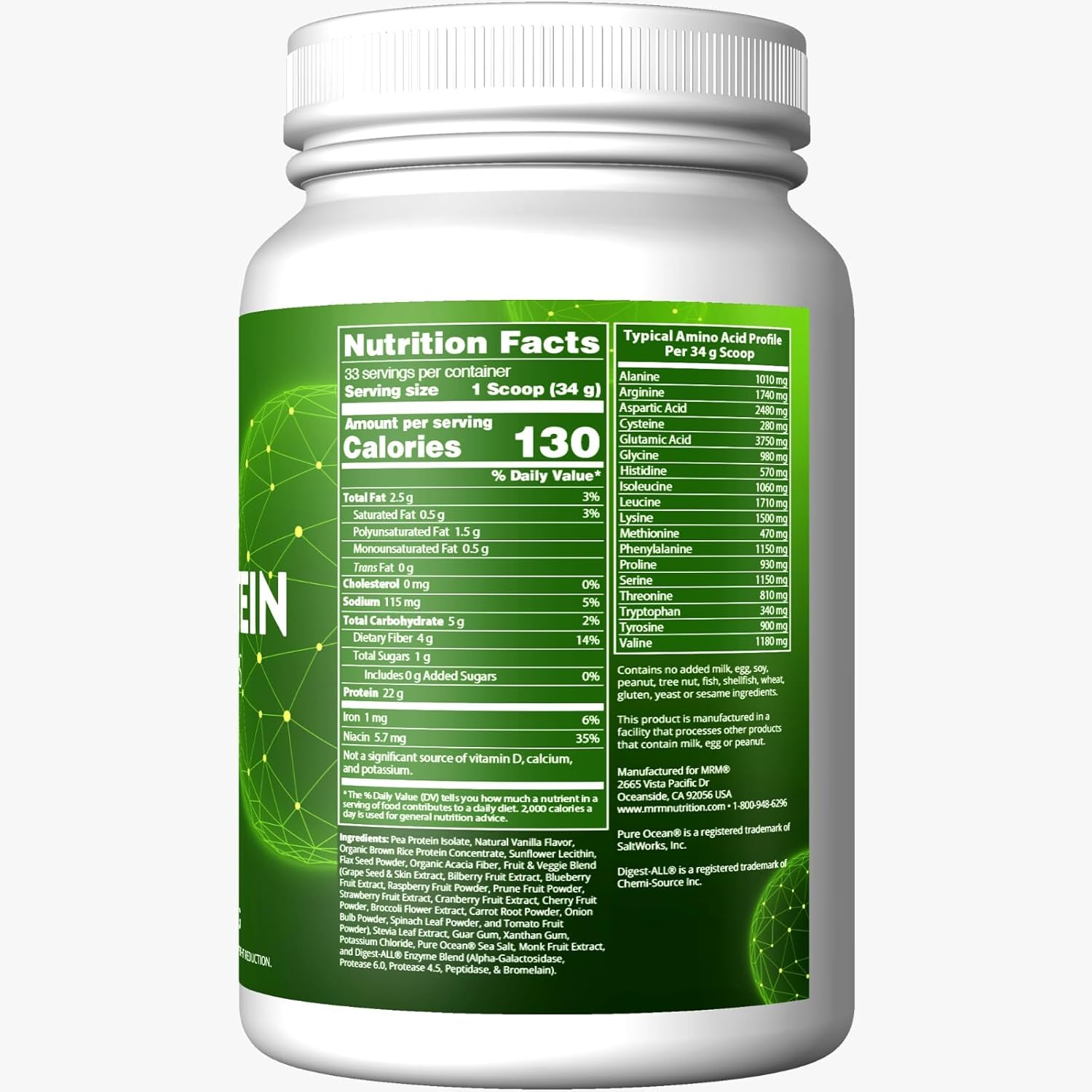 Vanilla Veggie Protein Powder - Vegan Protein Source, Non-GMO, Gluten-Free, Preservative-Free - 2.5 lbs - BoostGo Australia