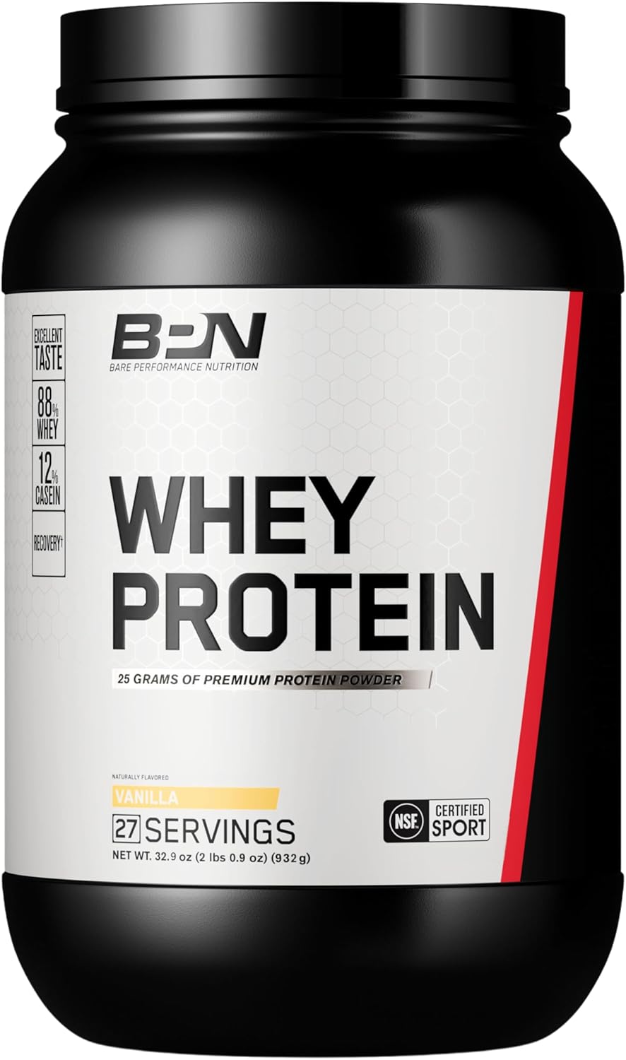 Vanilla Whey + Casein Protein Powder Blend - 25g Protein per Serving - Lean Muscle Recovery - 27 Servings - Third Party Tested