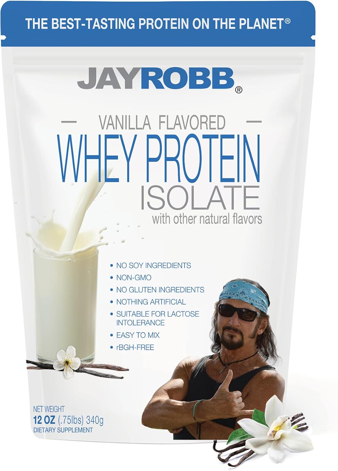 Vanilla Whey Isolate Protein Powder - Low Carb, Keto, Vegetarian, Gluten Free - 12 oz - No Sugar, No Fat, No Soy, Non-GMO, Best-Tasting