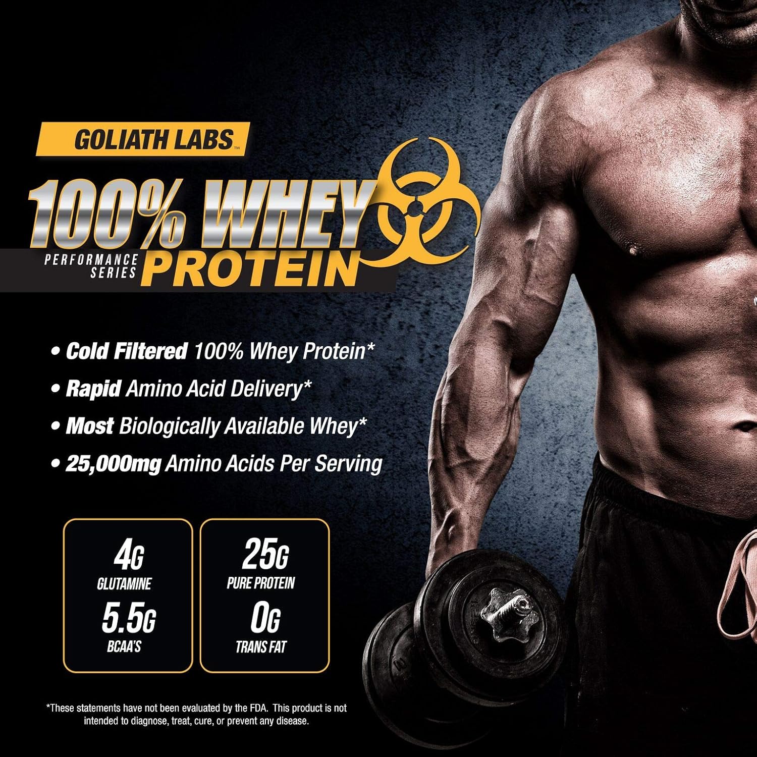 Vanilla Whey Protein Powder - Goliath Labs - 100% Whey - 20 lb Size